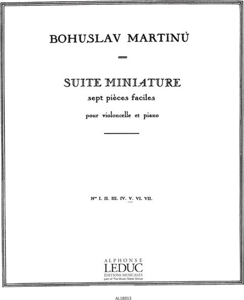 Suite Miniature Sept Pieces Faci- Les No. 5, Pour Violoncelle Et Piano T