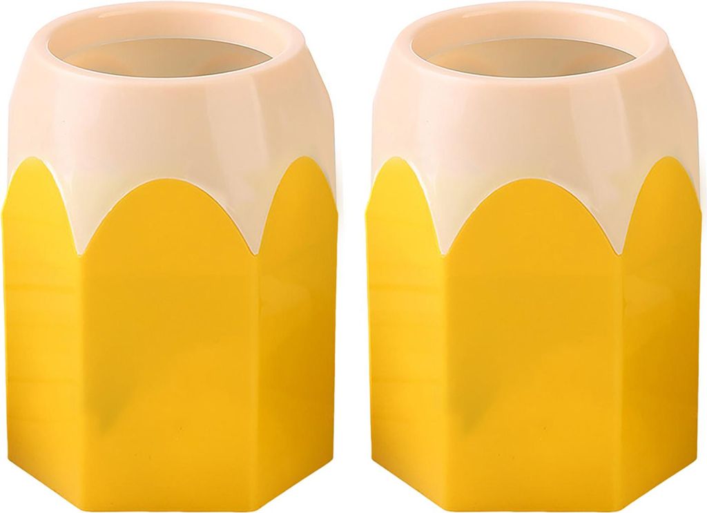 2 Stück Stifthalter in Bleistiftkopfform, Stiftaufbewahrungsbox für den Schreibtisch, multifunktionaler Make-up-Pinsel-Organizer für den Unterri...