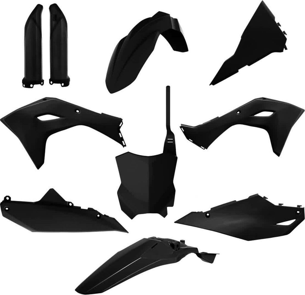 POLISPORT 10 Verkleidungssatz Schwarz für Kawasaki KX