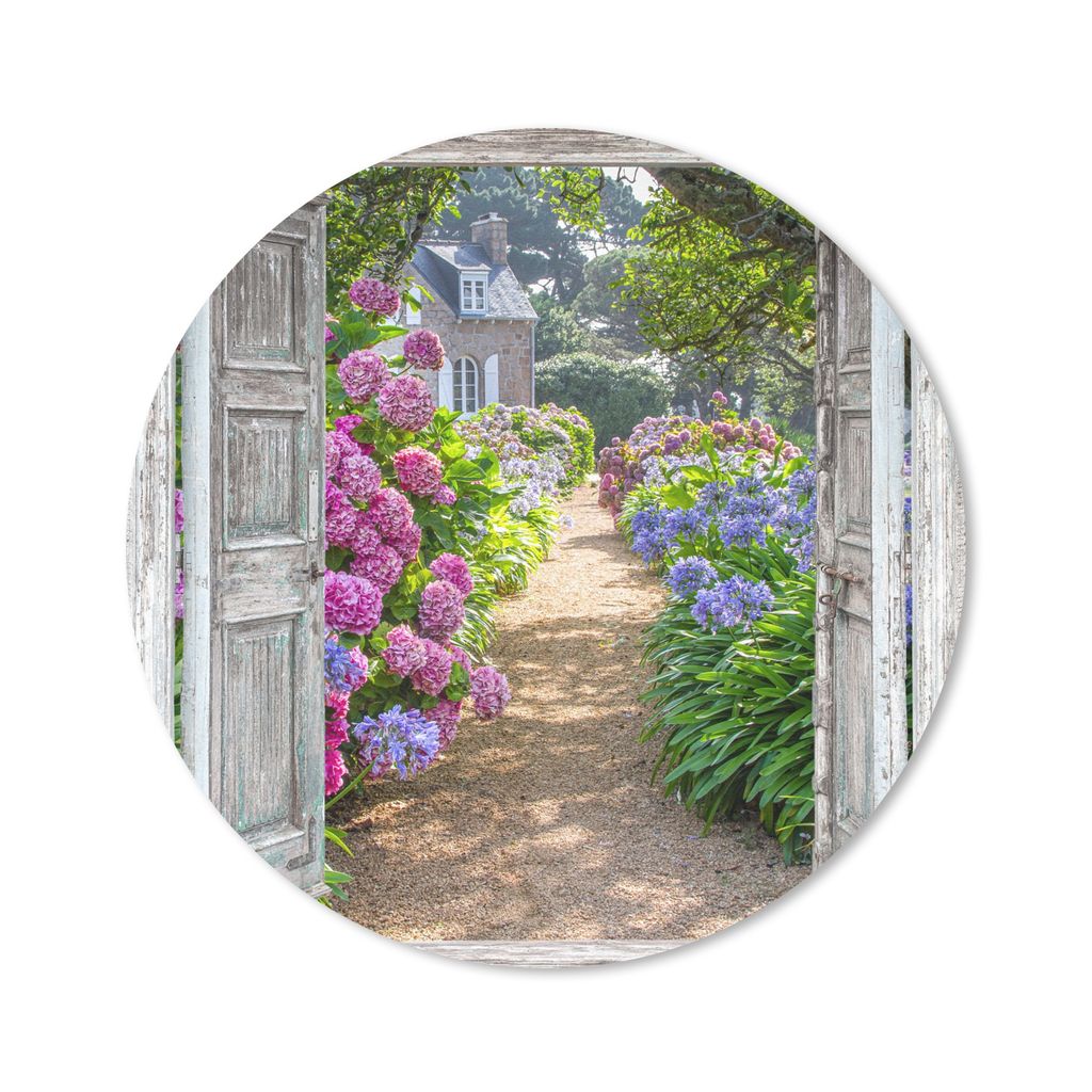 MuchoWow Mauspad Mousepad Durchblick - Hortensie - Blumen 40x40 cm - Mousepads - Maus Mat - Pad - Mausunterlage - Schreibtisch Accessoires