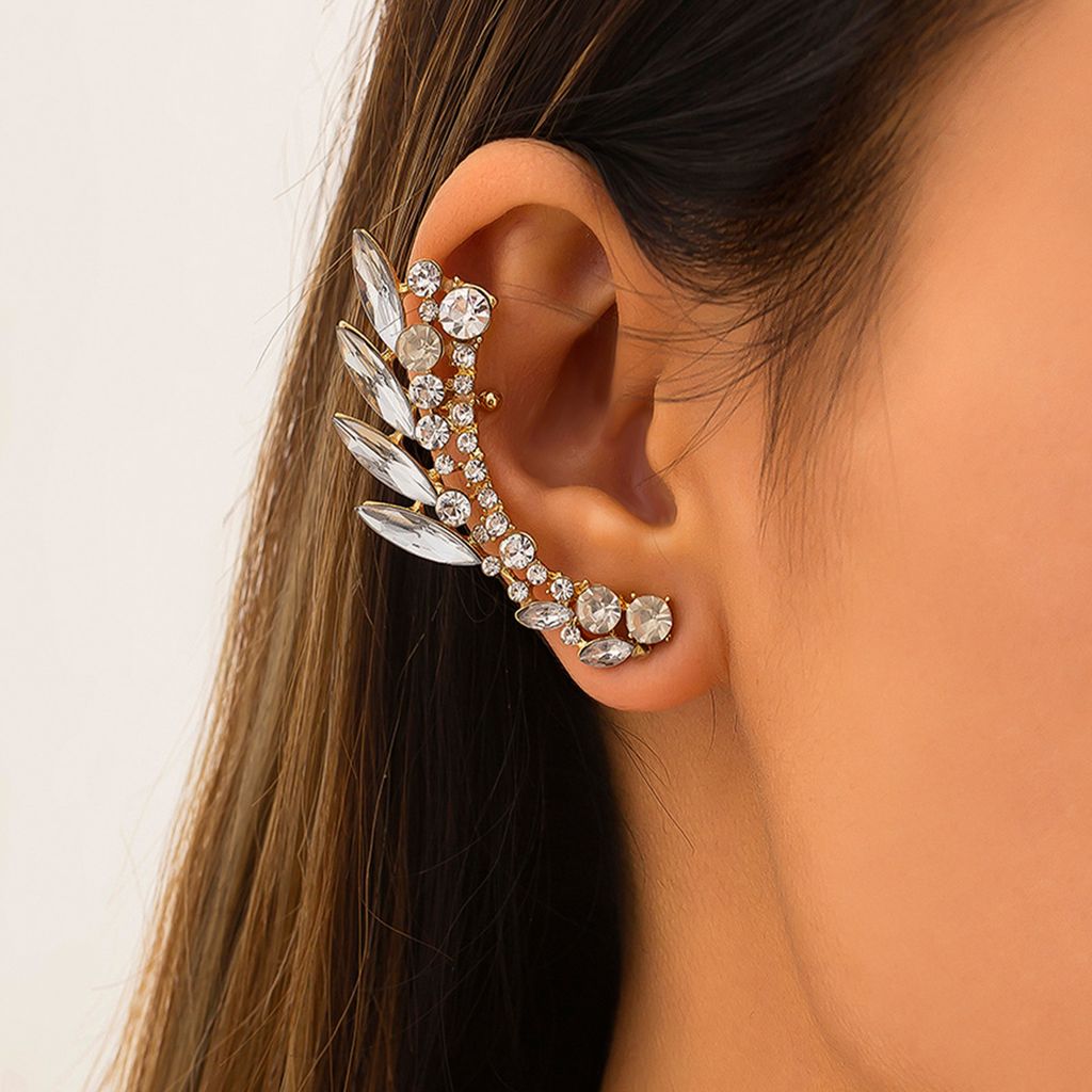 1Pc Frauen Ohr Manschette C-förmigen Strass Legierung Vintage Langlebig Clip Ohrring Schmuck Geschenke