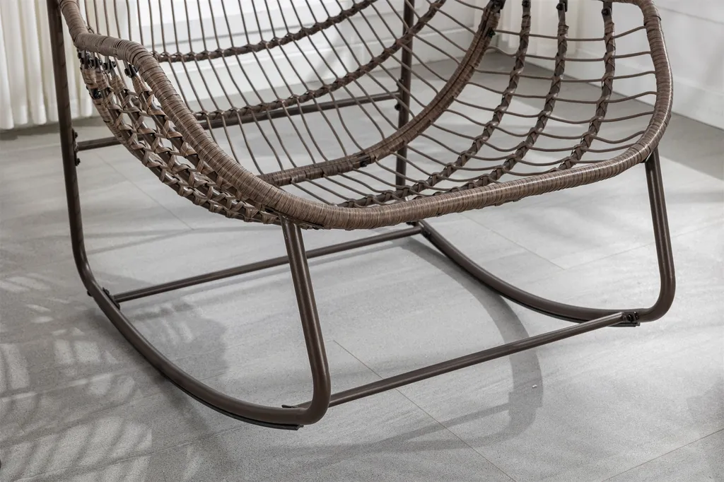 Chaise à bascule rembourrée 6" stable en acier blanc supportant 120 kg - 8