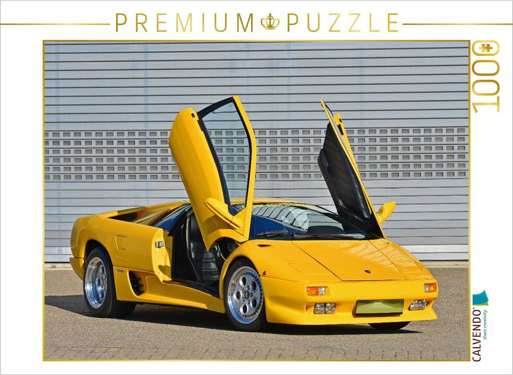 CALVENDO Puzzle Ein Motiv aus dem Kalender Der Teufel trägt Gelb - Lamborghini Diablo | 1000 Teile Lege-Größe 64x48cm Foto-Puzzle für glücklic...