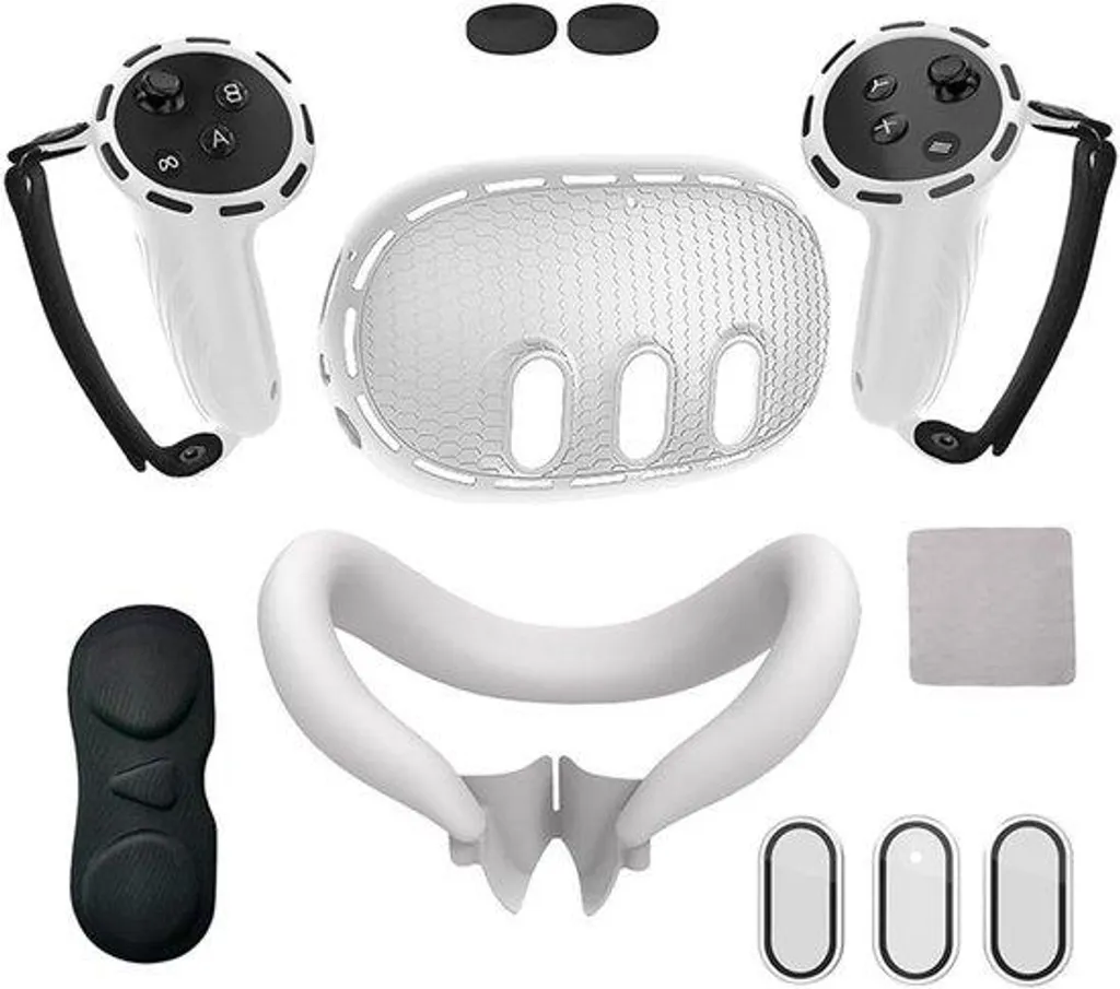 Kit Silicone Meta Quest 3 Blanc pour Sport VR et Jeux Immersifs Intenses