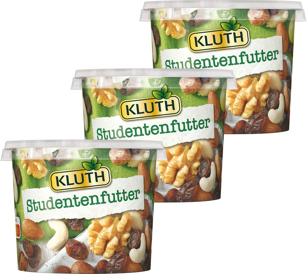 Kluth Studentenfutter Premium Snack Quelle für Vitamin E 300g 3er Pack