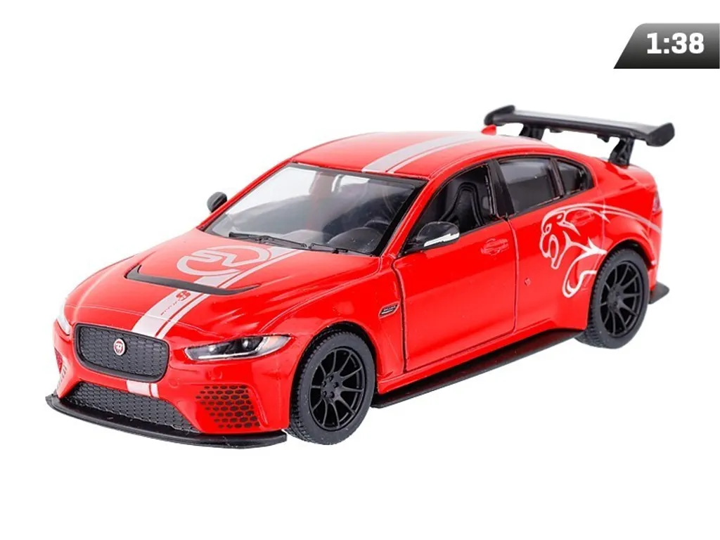 Jaguar XE SV Project 8 rouge 1/38 : une réplique fidèle et robuste Kinsmart