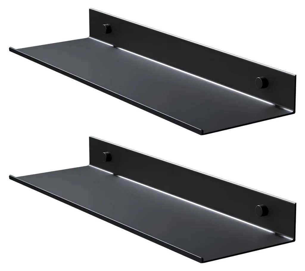 Étagère murale suspendue en métal 40 cm, lot de 2 pour salle de bain