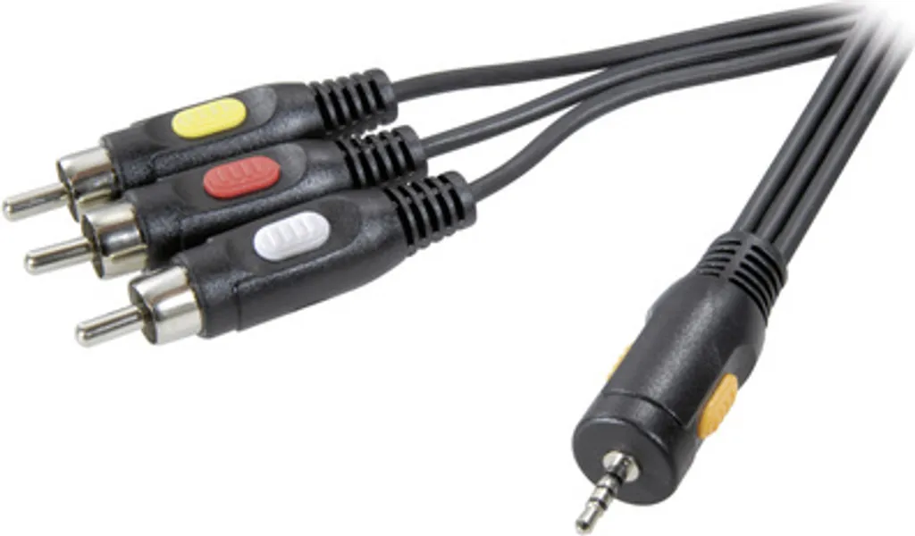 Adattatore AV SpeaKa Professional Jack 2,5 mm a 3x RCA Cinch 2,5m Nero