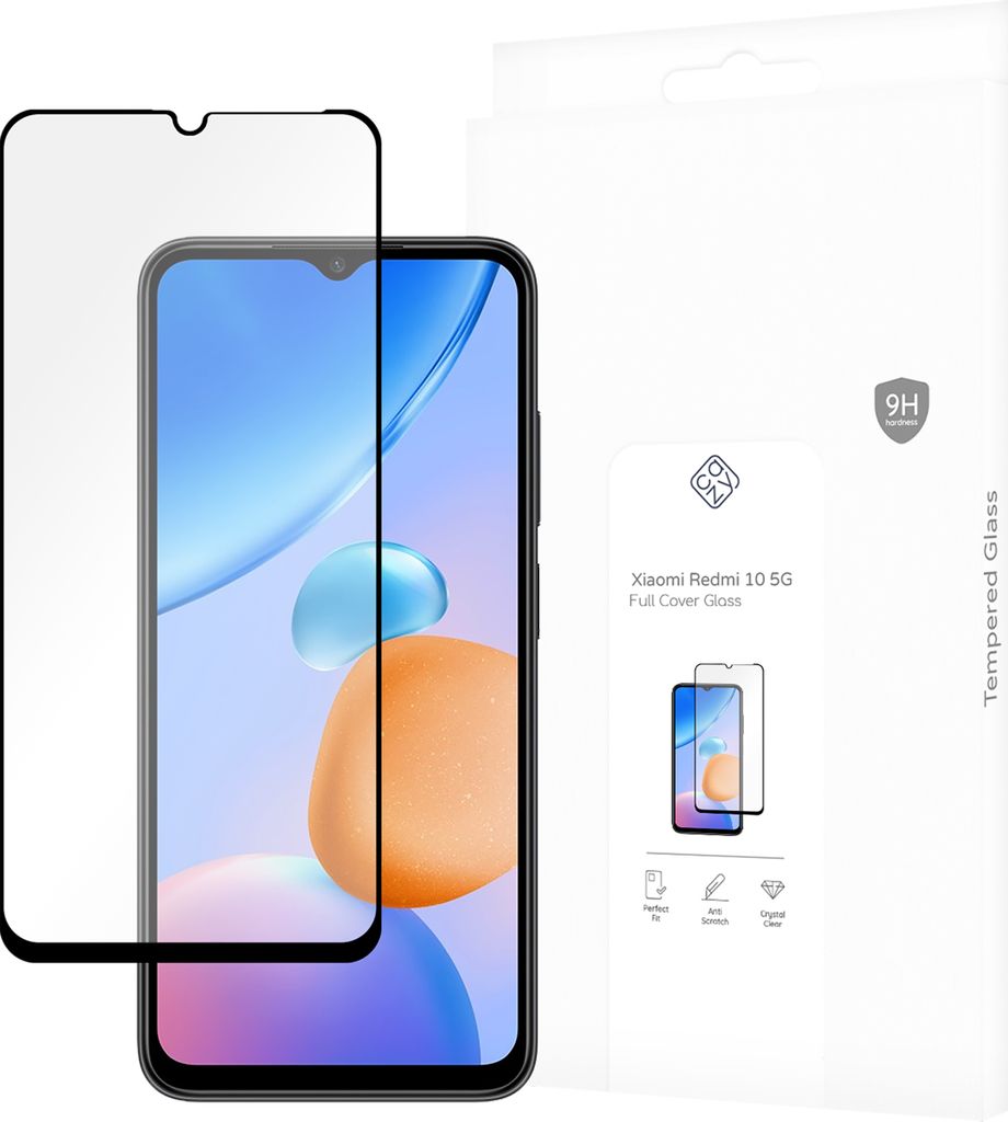 Schutzfolie Xiaomi Redmi 10 5G - Panzerglas - Cazy - Schwarz