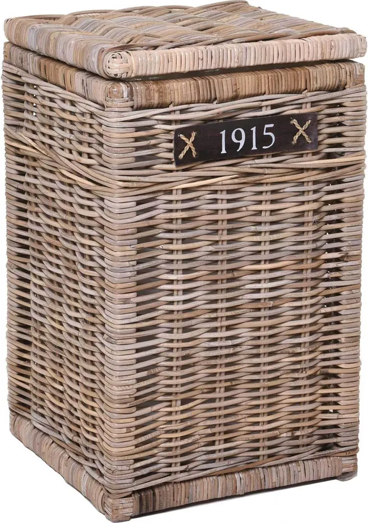 Coffre à Linge MIA en Rotin Tressé Main - Design Naturel 40x40x65