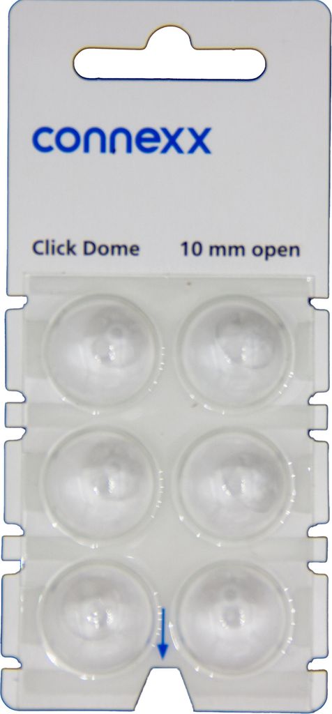 connexx Click Open 10 mm Domes 6er Blister Weiß  Produktbild 