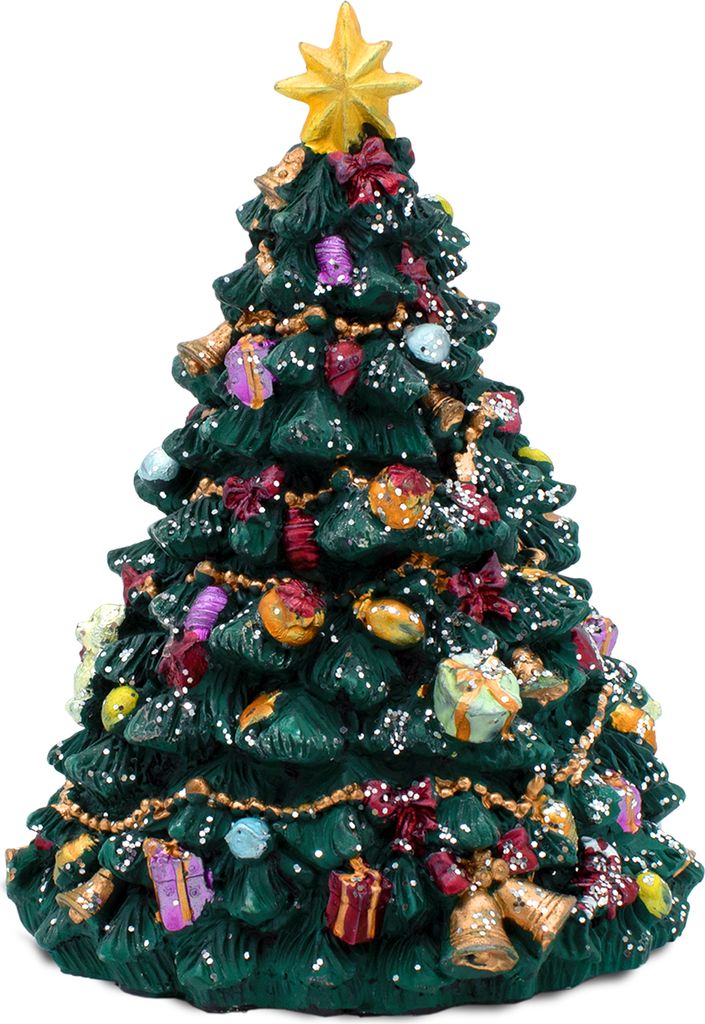 A decorative Christmas tree figurine.