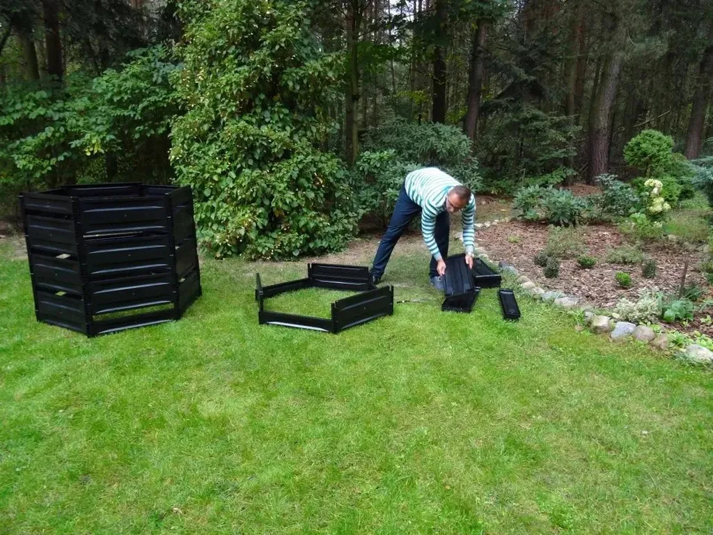 Composteur bois 700L moderne avec aération optimale pour jardinier - 2