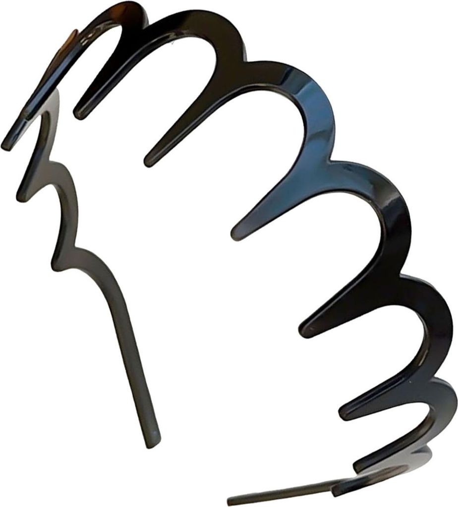 2 Stück Haarreifen, große Wellenform, Kunststoff-Haarkamm, M-förmig, bequem, rutschfest, Stirnband, Haar-Accessoires
