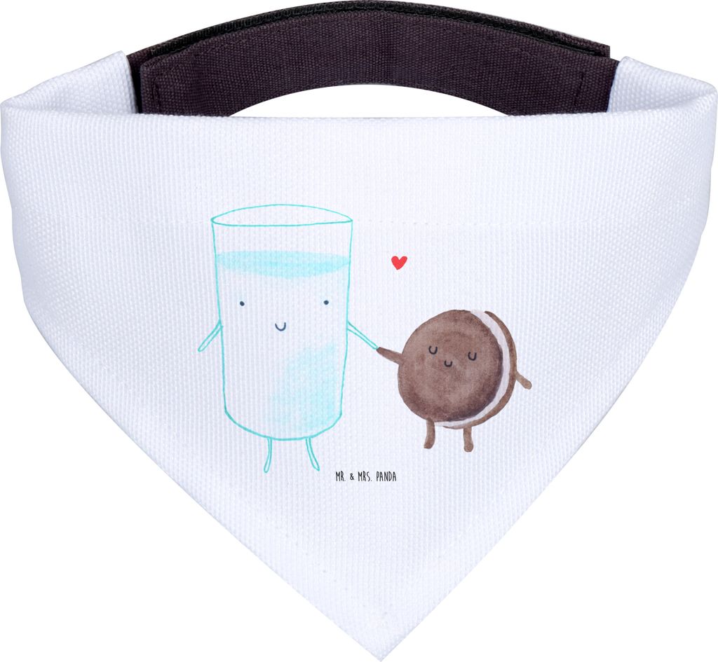 Mr. & Mrs. Panda Bandana für Hunde Milch Keks - Weiß - Geschenk, Halstuch, Kaffee, Milk, Hundehalstuch, Hunde-Halstuch, Hund, Cookie, Kekse, Lust...