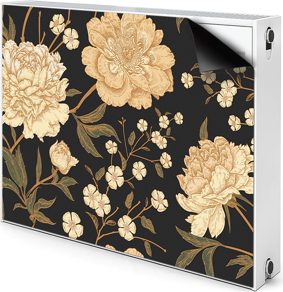 Magnet Heizung Verkleidung Abdeckung Heizung Heizkörperabdeckung 100x60 cm - Weiß, Pfingstrose