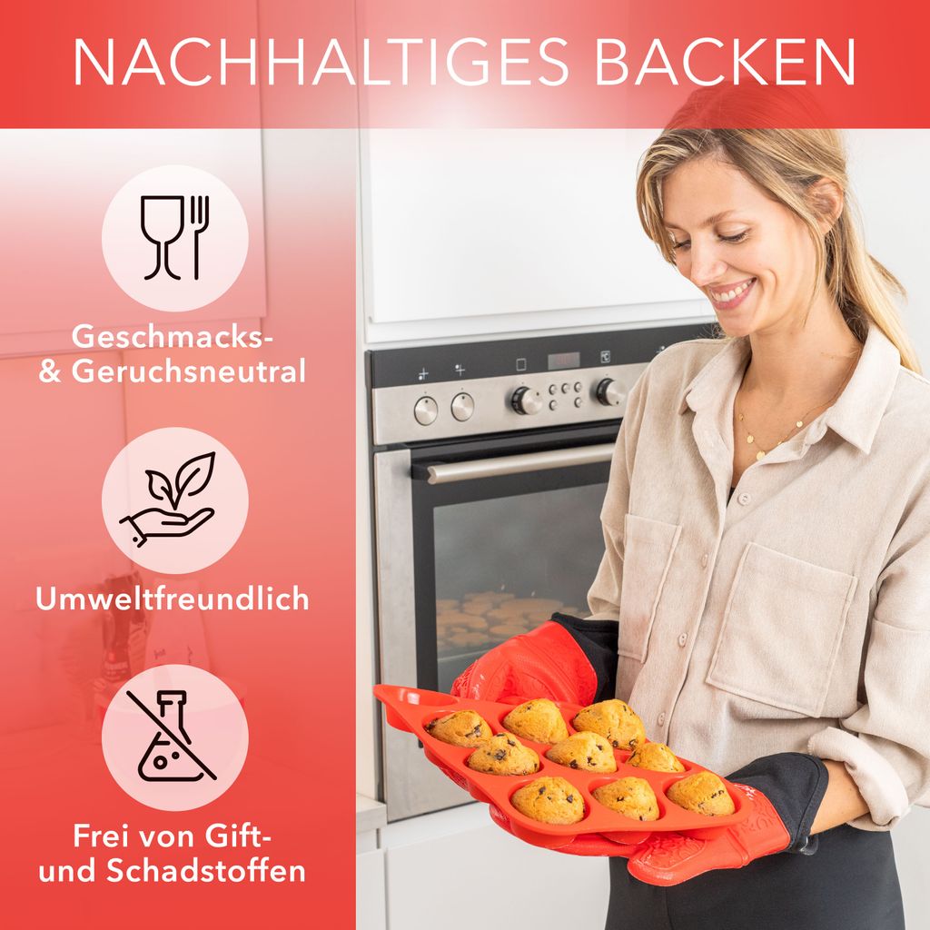 AVANA Muffinblech aus Silikon für 12 Muffins BPA-frei Produktbild 7