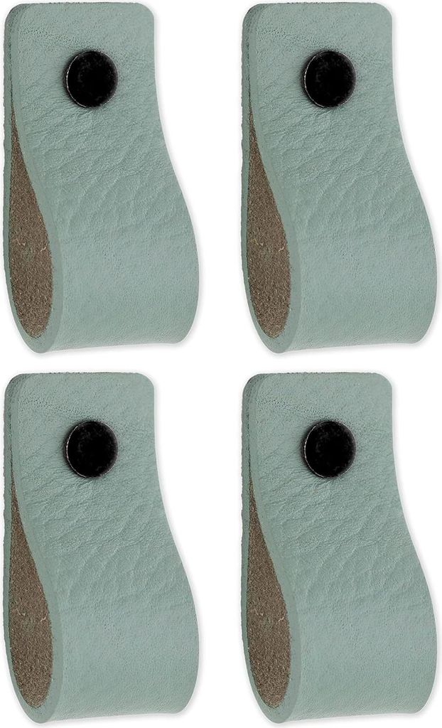 Lederhandgriffe - Vaalgrün - 4 Stück - 125 x 25 cm - Schrankgriff Türgriff für Möbel Küche Bad