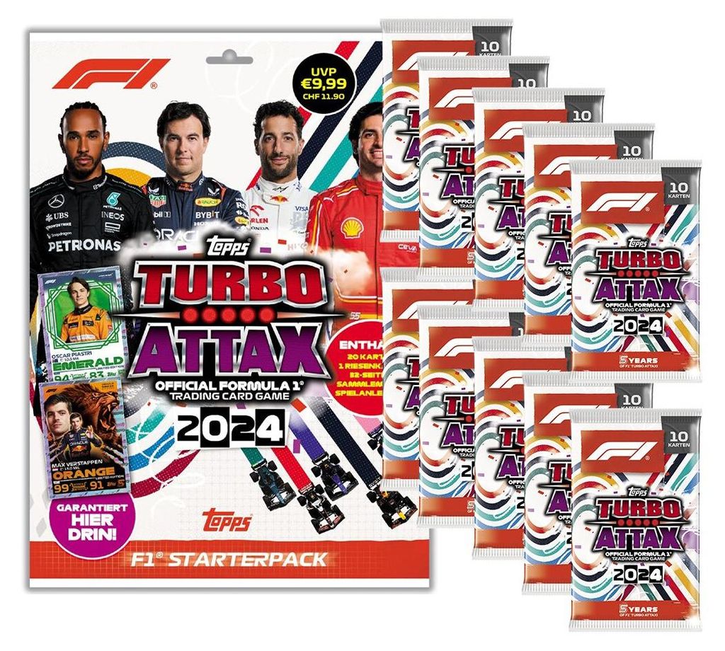 Topps - Turbo Attax Formule 1 2024 - 1 pack de départ + 10 Image du produit 