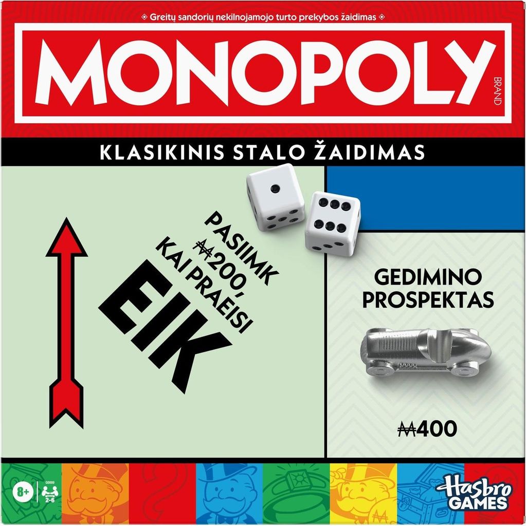MONOPOLY Brettspiel Classic Edition in litauischer Sprache