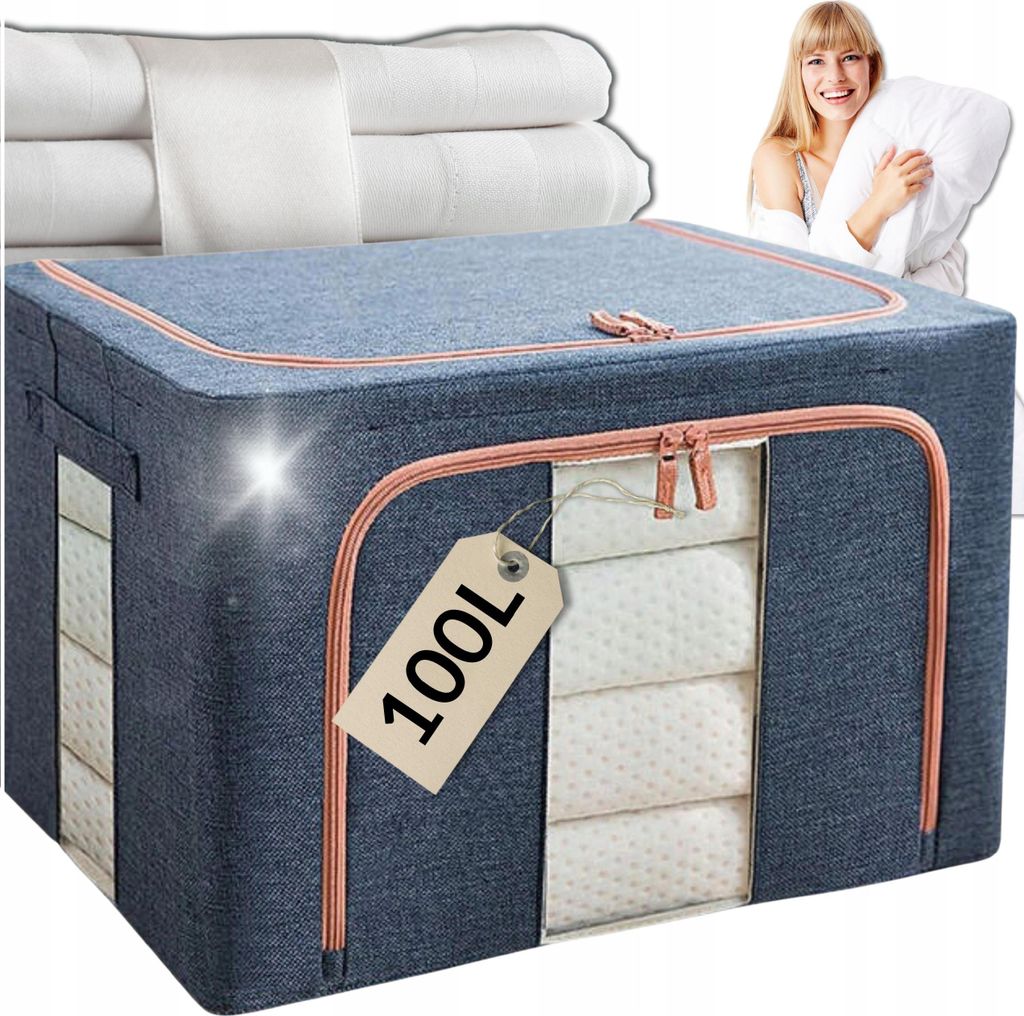 Organizer-Abdeckbehälter Für Bettwäsche, Kleidung, Bettdecken, Decken 60X42X40 100L