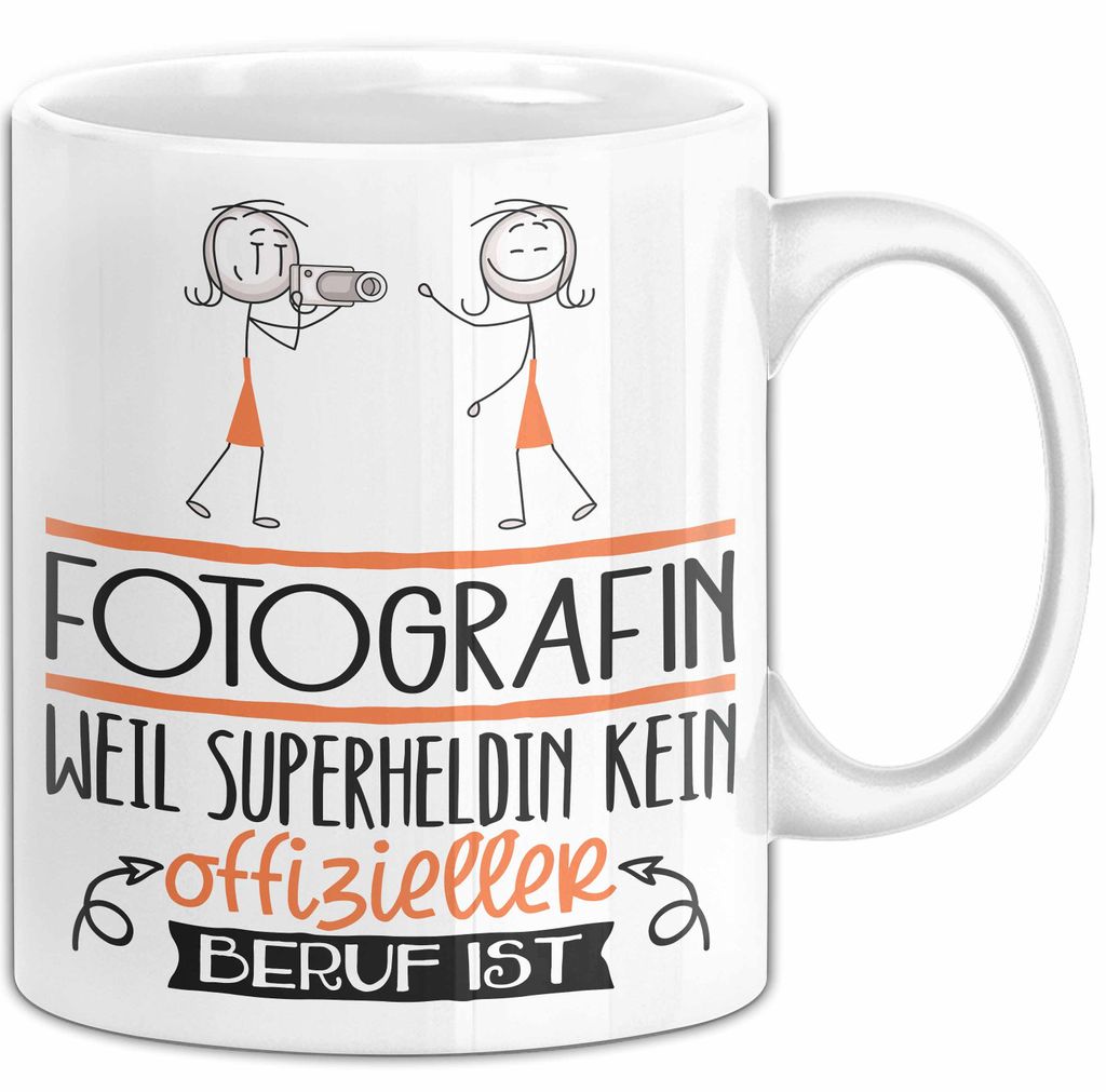 Fotografin Geschenk Tasse Lustiger Spruch Fotografin Weil Superheldin Kein Offizieller Beruf Ist Geschenkidee (Weiß)