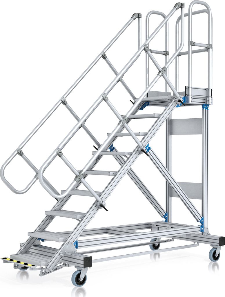 ZARGES Plattformtreppe Ergo Stop 45° 9 Stufen, 600 mm breit, Höhe 1,93 m 40255018