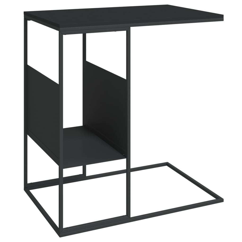 vidaXL Stolik boczny czarny 55x36x59,5 cm materiał Zdjęcie produktu 