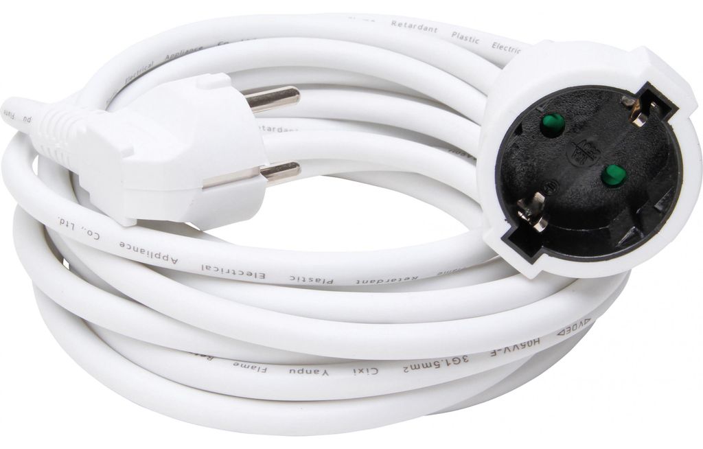 Rallonge 3 x 1,5 mm² 5 m, blanche Image du produit 