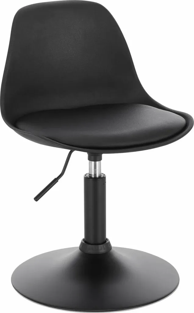 Tabouret de comptoir pivotant pour cuisine - Hauteur ajustable noire