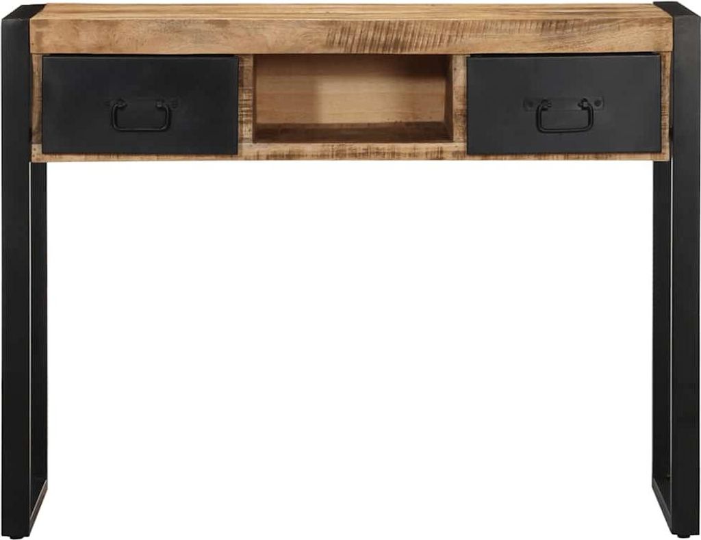 vidaXL Stolik konsola 100x35x75 cm Surowe lite drewno mango Zdjęcie produktu 