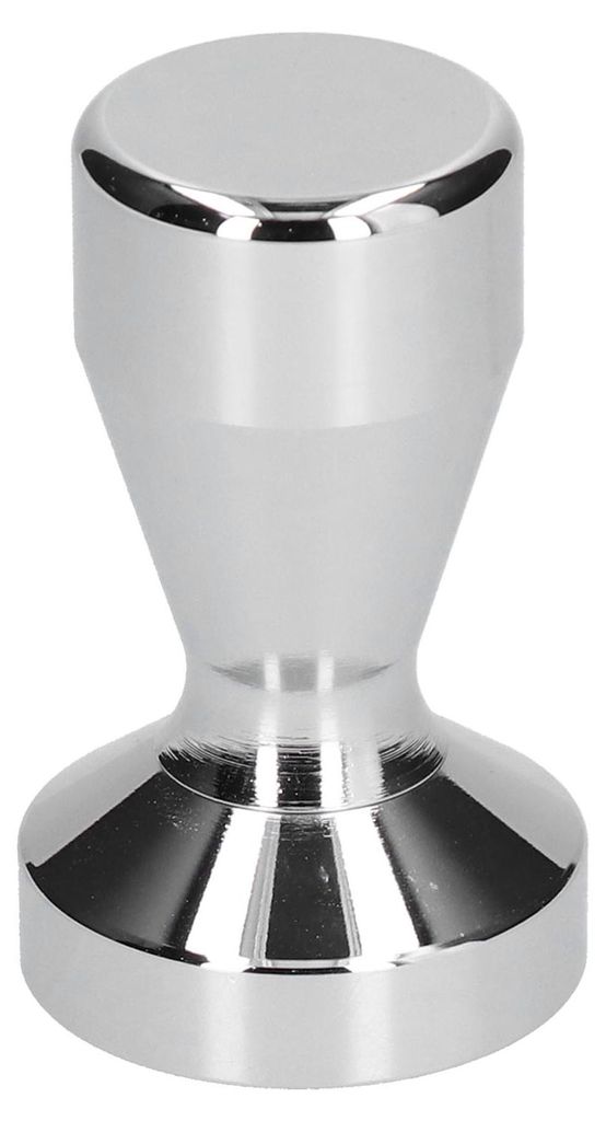 Kaffeestampfer aus Edelstahl, italienischer Kompakt-Kaffeepulver-Presshammer für Zuhause und Büro, Silber, 51 mm