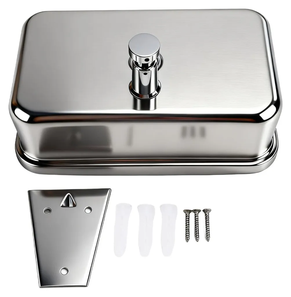 Distributeur de savon mural 1200ml en inox brossé pour camping-car