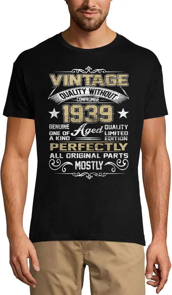 Herren Grafik T-Shirt Jahrgang 1939 perfekt gealtert – Vintage 1939 Aged Perfectly – Geschenk 85. Geburtstag Jahrestag 85 Jahre Jubiläum 85 J...