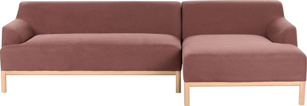 BELIANI 3-Sitzer Ecksofa Burgunderrot Stoffbezug mit Chaiselounge Links Armlehnen Niedrige Rückenlehne Tiefe Sitzfläche Hohe Holzbeine Skandi Woh...