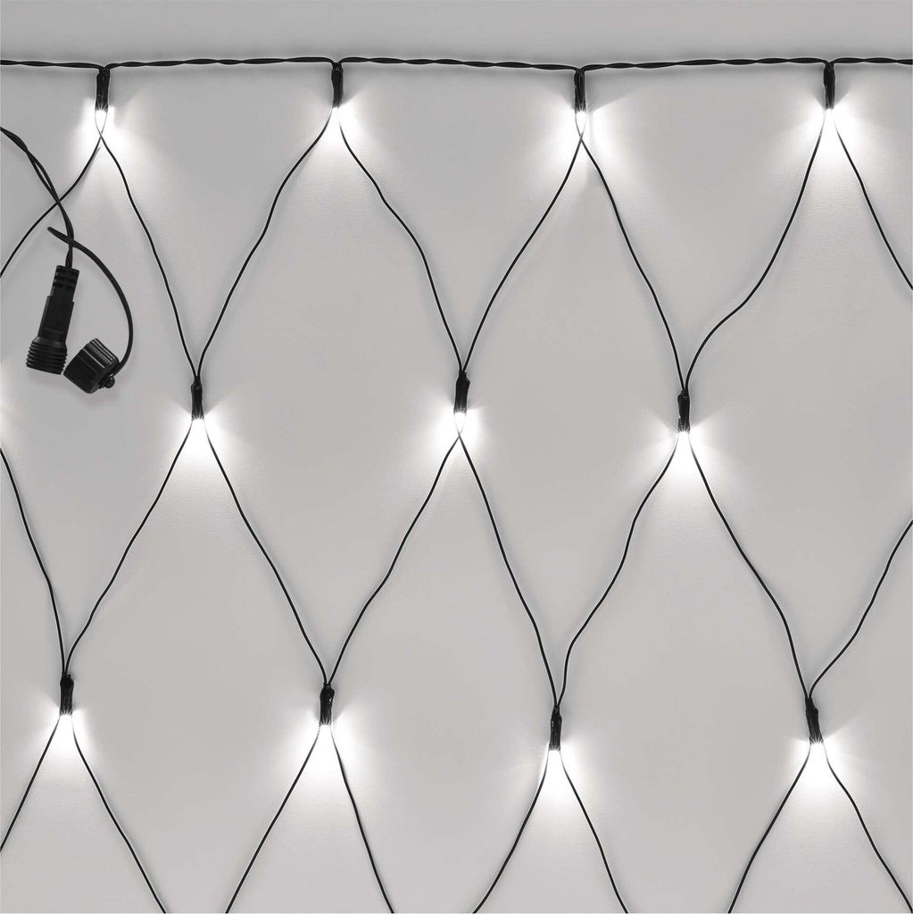 Standard LED spojovací vánoční řetěz – síť, 1,5x2 m, venkovní, studená bílá
