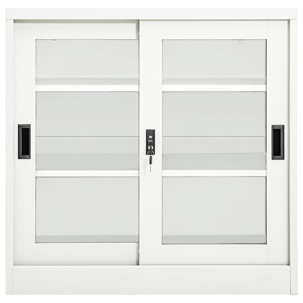 vidaXL Armoire à portes coulissantes blanche 90x40x90 cm Image du produit 