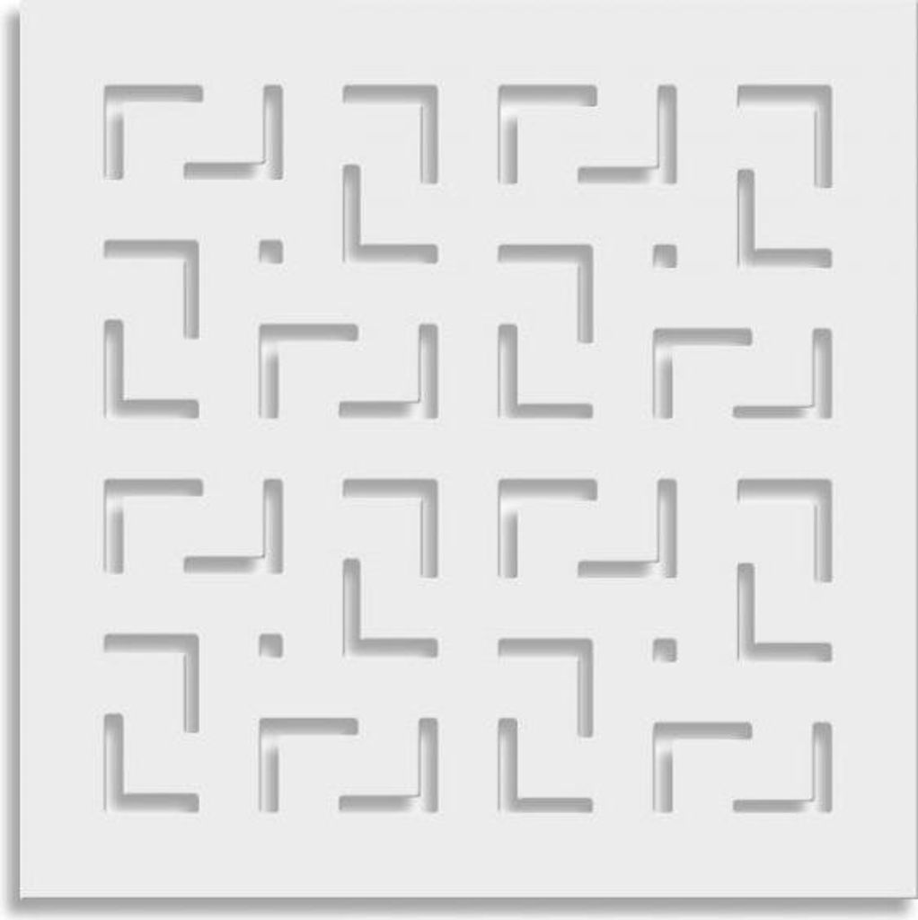 LABYRINTH –M– – Perforiertes PVC–Panel – Sonnenschutz 48x48 cm weiß