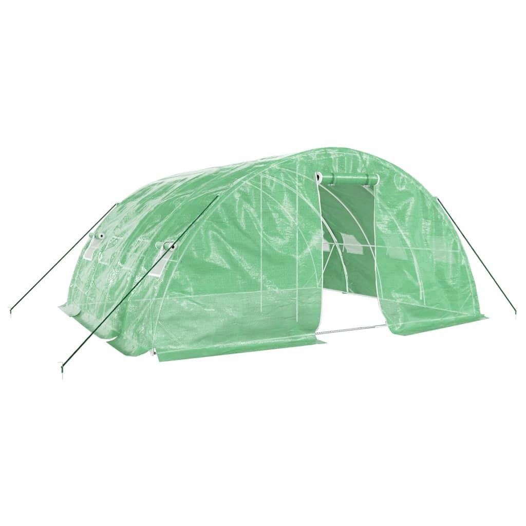 "WINTER SALE" Gewächshaus mit Stahlrahmen Grün 20 m² 5x4x2,3 m - Gewächshäuser NEU5898455