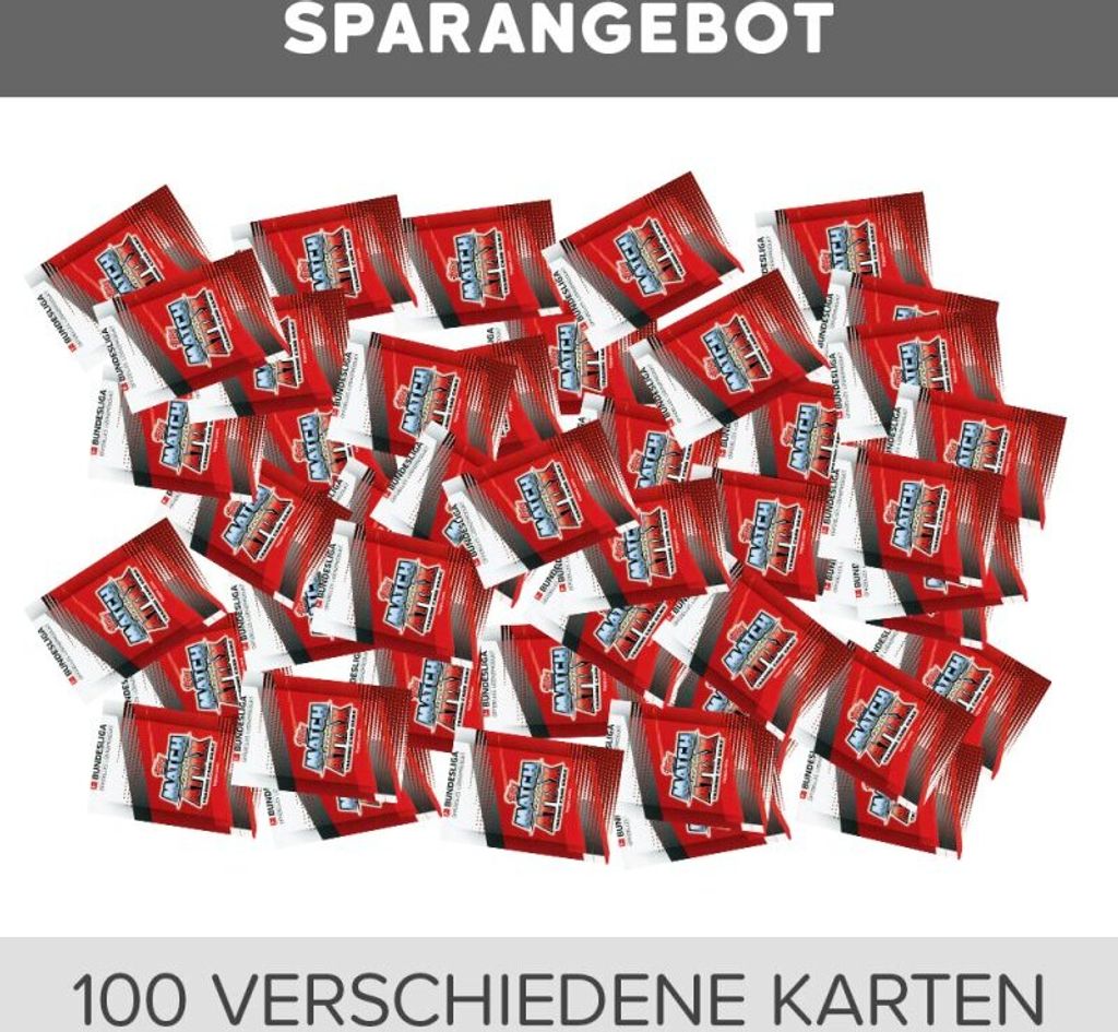 Topps Match Attax 2020/21 - 100 verschiedene, zufällige Karten