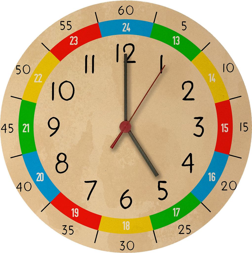 Lernuhr für Kinder Wanduhr aus MDF