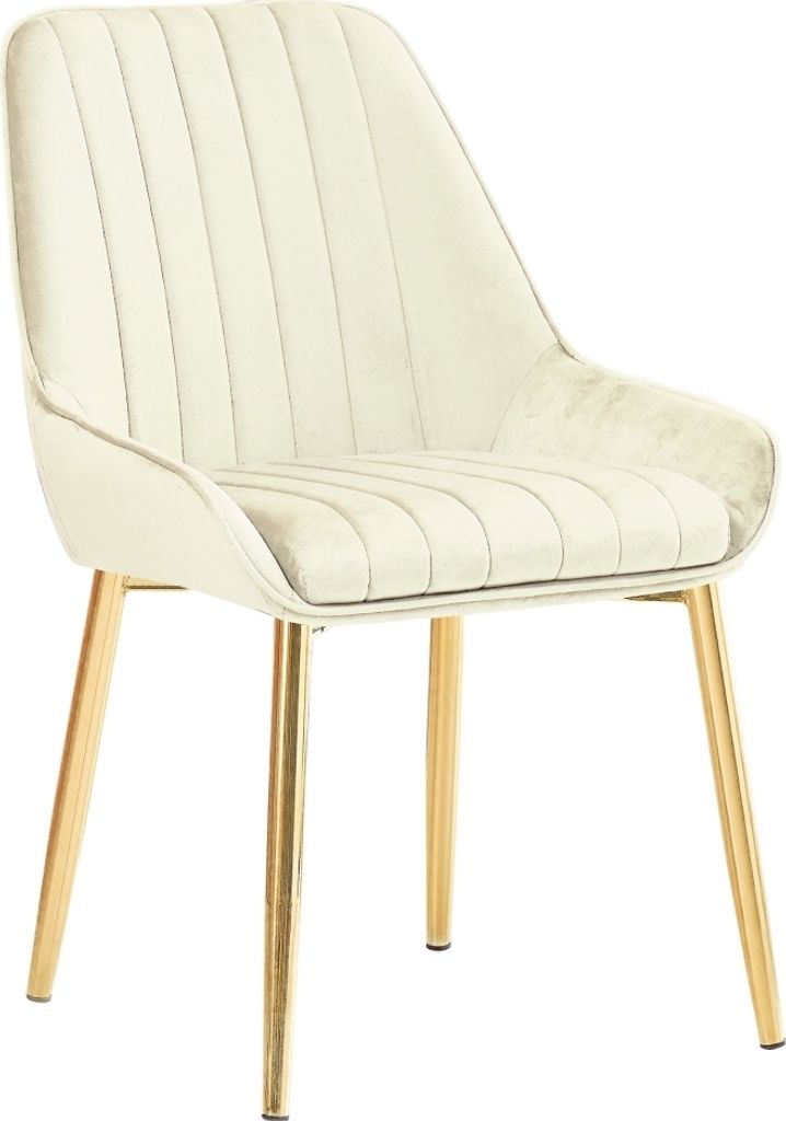 Kondela Esszimmerstuhl Perlia - Beige (Samt) / Gold
