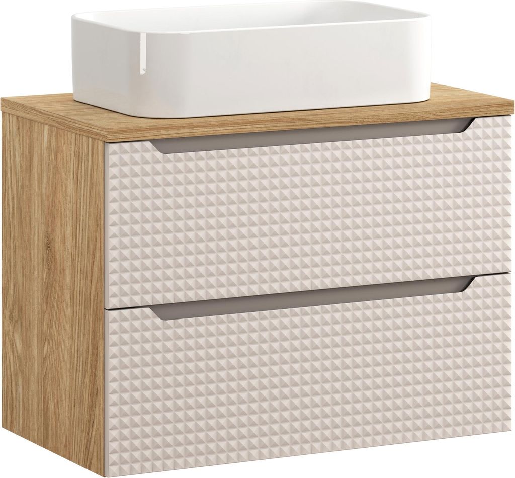 Badezimmerset 80 Cm Mit Arbeitsplatte Und Sockelwaschtisch Kati