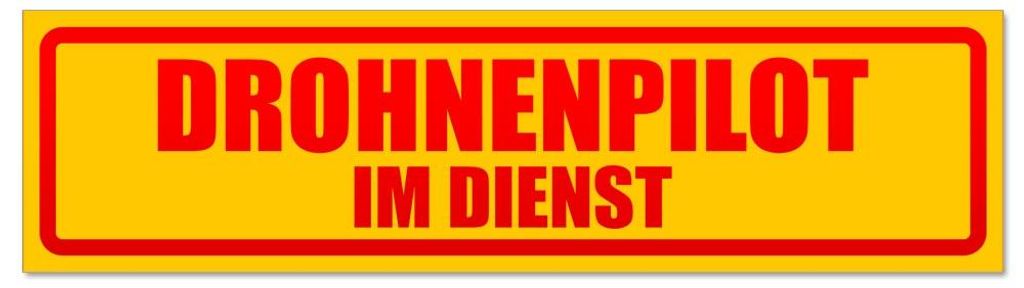 Kiwistar - Autoaufkleber - Rot - 60 x 16 cm - Drohnenpilot im Dienst invertiert - Hinweis Aufkleber Sticker für Auto, Kfz, Fahrrad, PKW, LKW
