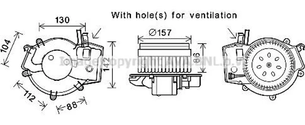 Moteur de Ventilateur AVA MS8657 pour Classe C CLK OE 2038202614