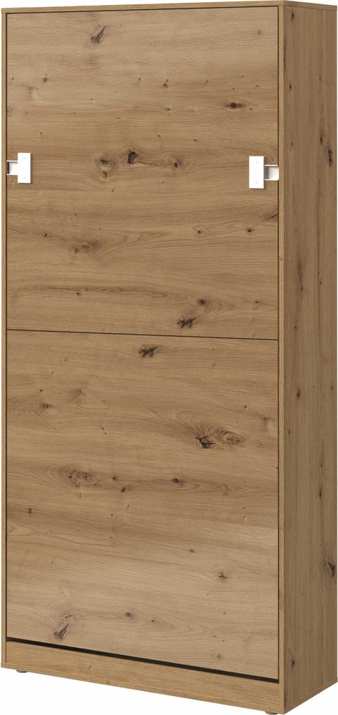 Kaiser Möbel Schrankbett 90x200 Vertical Wandklappbett INDEX Eiche mit Matratze H2/H3