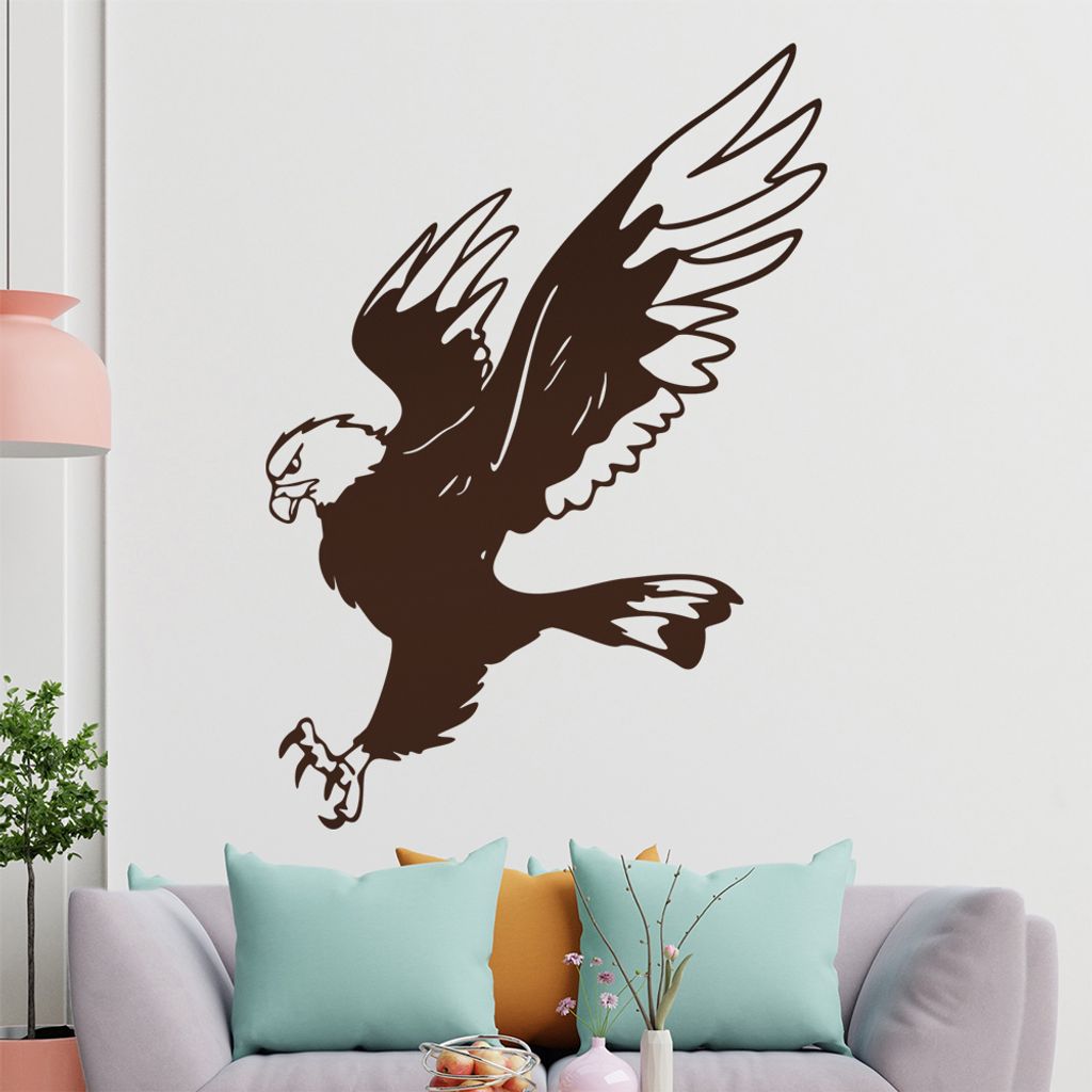 KIWISTAR Adler - Angriff Maus Hase Auge Wandtattoo in 6 Größen - Wandaufkleber Wall Sticker - Dekoration, Küche, Wohnzimmer, Schlafzimmer, Badez...