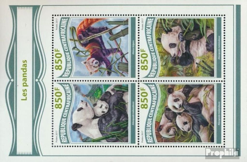 Briefmarken Zentralafrikanische Republik 2017 Mi 7400-7403 Produktbild 