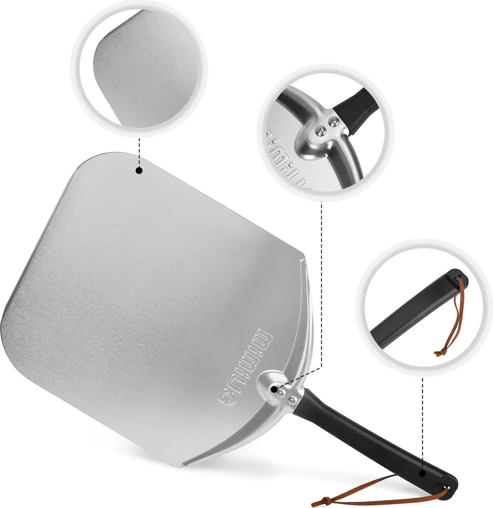 Pelle à pizza ronde en aluminium de 30cm - Ustensile de cuisson pain