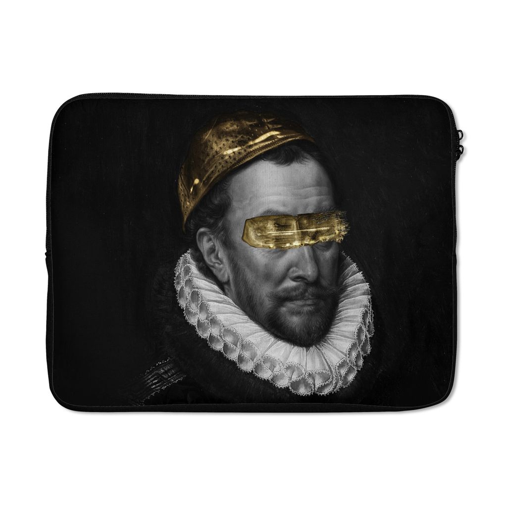 MuchoWow Laptop Hülle 17 Zoll Laptoptasche Wilhelm von Oranien - Adriaen Thomasz - Gold - Zipper - Schutzabdeckung